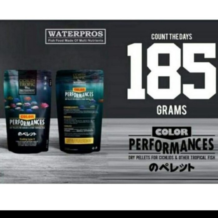 Terlaris Pelet Ikan Cichlid - Waterpros Color Performance 185 Gram
