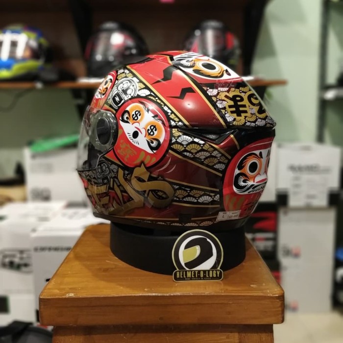 GRATIS ONGKIR Helm Full Face Zeus Z811 Z 811 ZS811 AL35 Daruma Gloss Red Merah Gloss