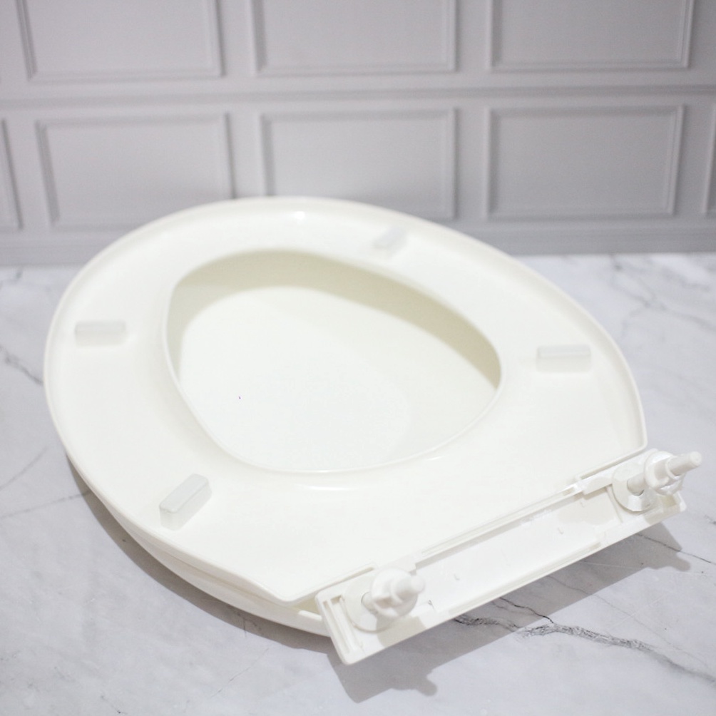 >7NC8C-C Tutup kloset duduk 1 set universal cocok untuk TOTO,ICEPOL,AMERICAN STANDARD,INA,VOLK+baut 