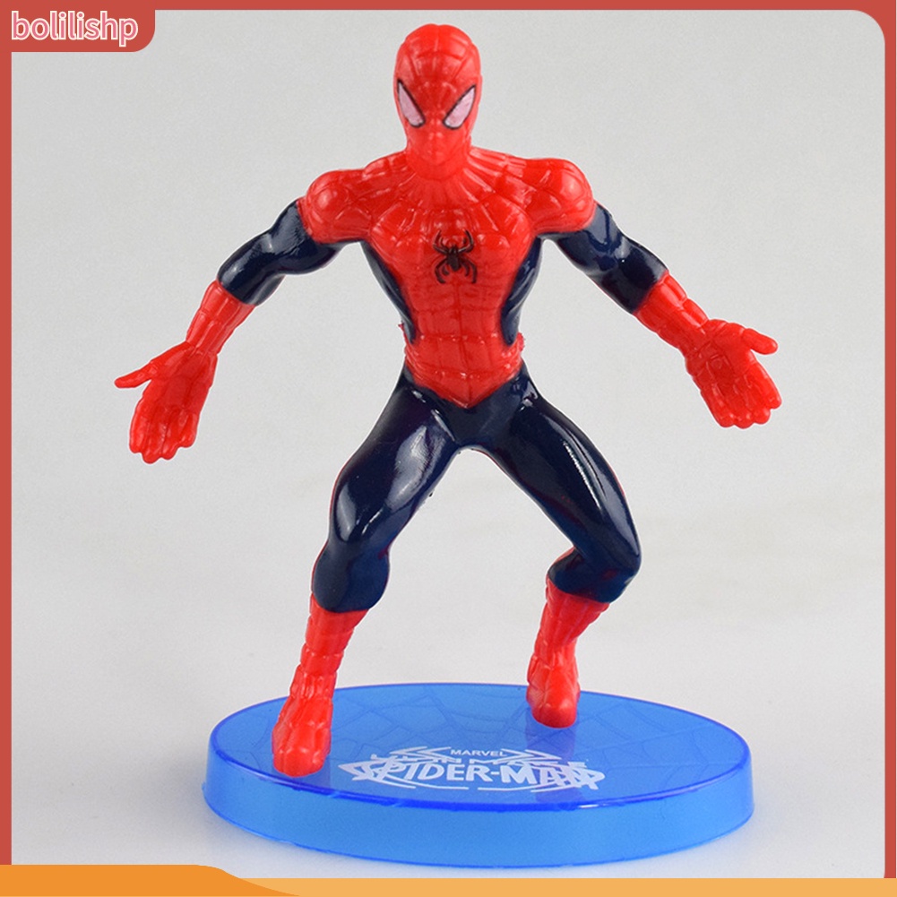 &lt;Bolilishp&gt; 7Pcs / Set Mainan Action Figure Super Hero Spiderman untuk Dekorasi Kue