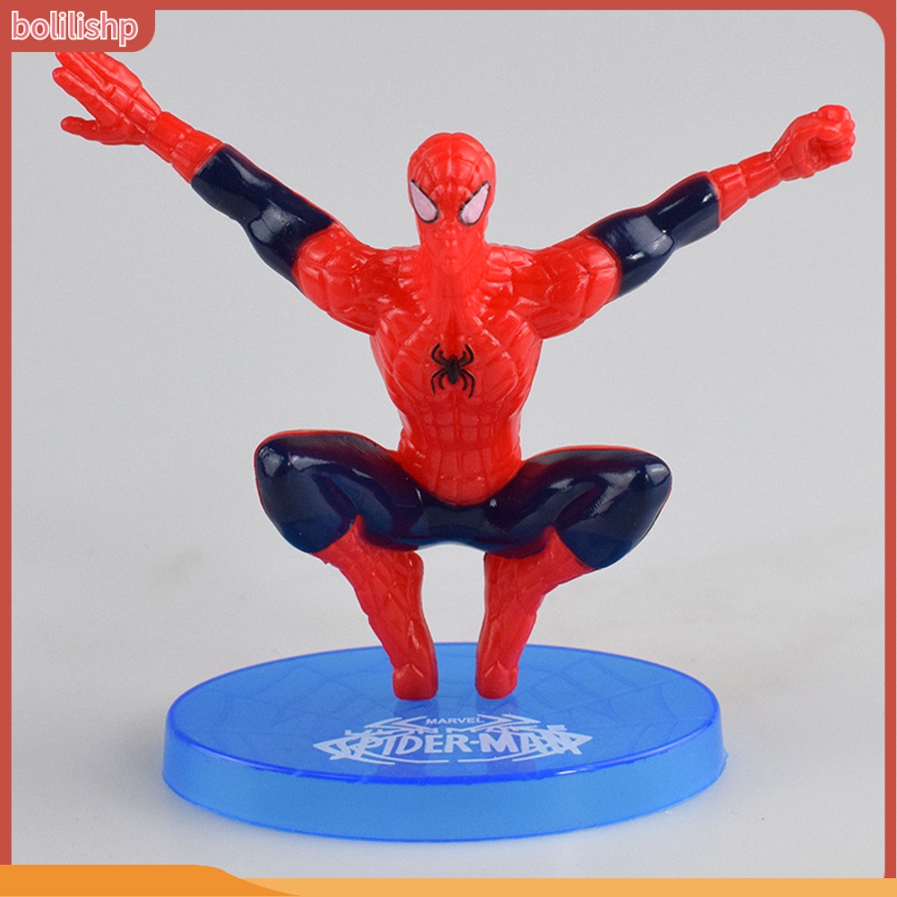 &lt;Bolilishp&gt; 7Pcs / Set Mainan Action Figure Super Hero Spiderman untuk Dekorasi Kue