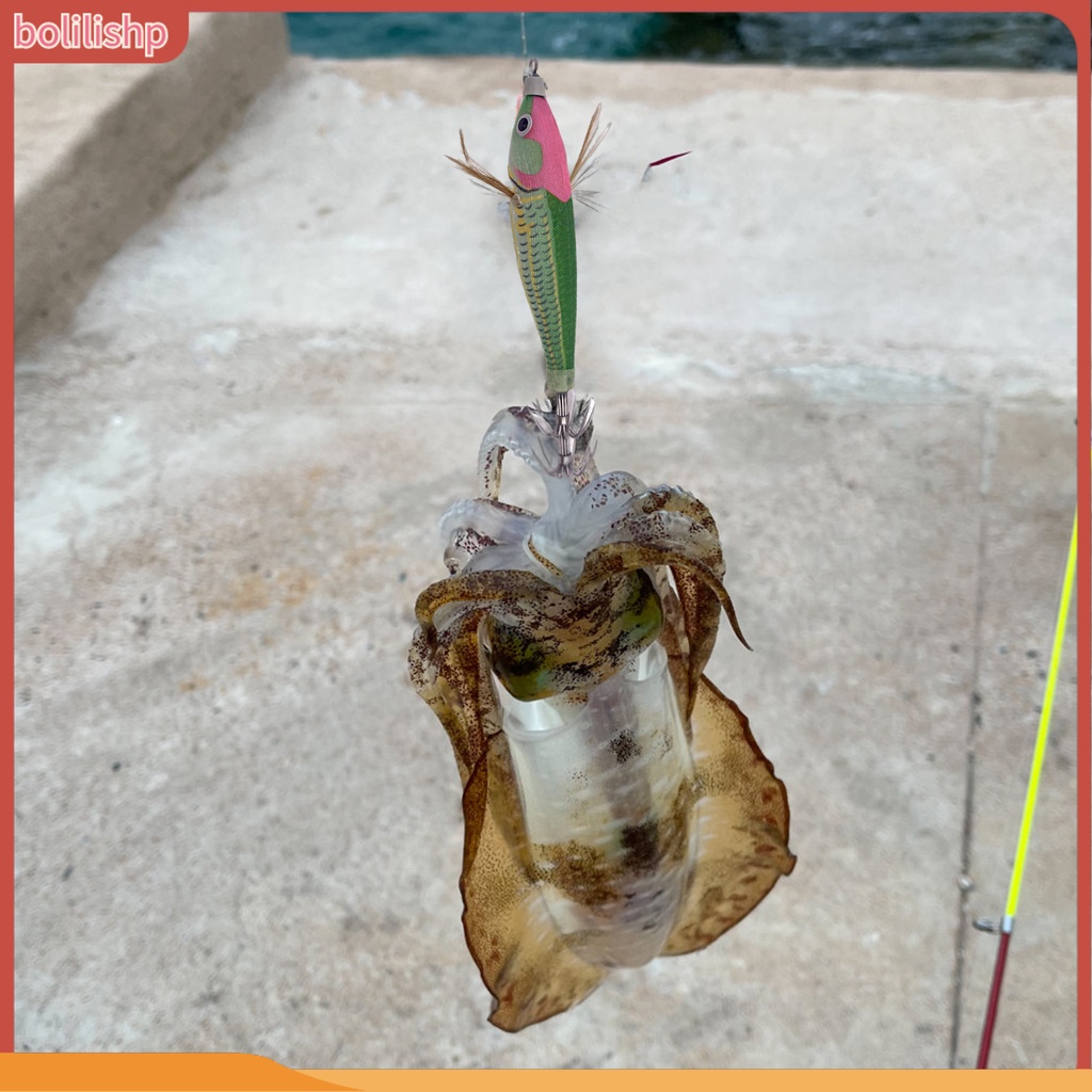[Bolilishp] 10cm/10g Umpan Pancing Penembus Kuat Menggoda Tajam Bercahaya Udang Cumi Jig Umpan Pancing Untuk Pecinta Memancing