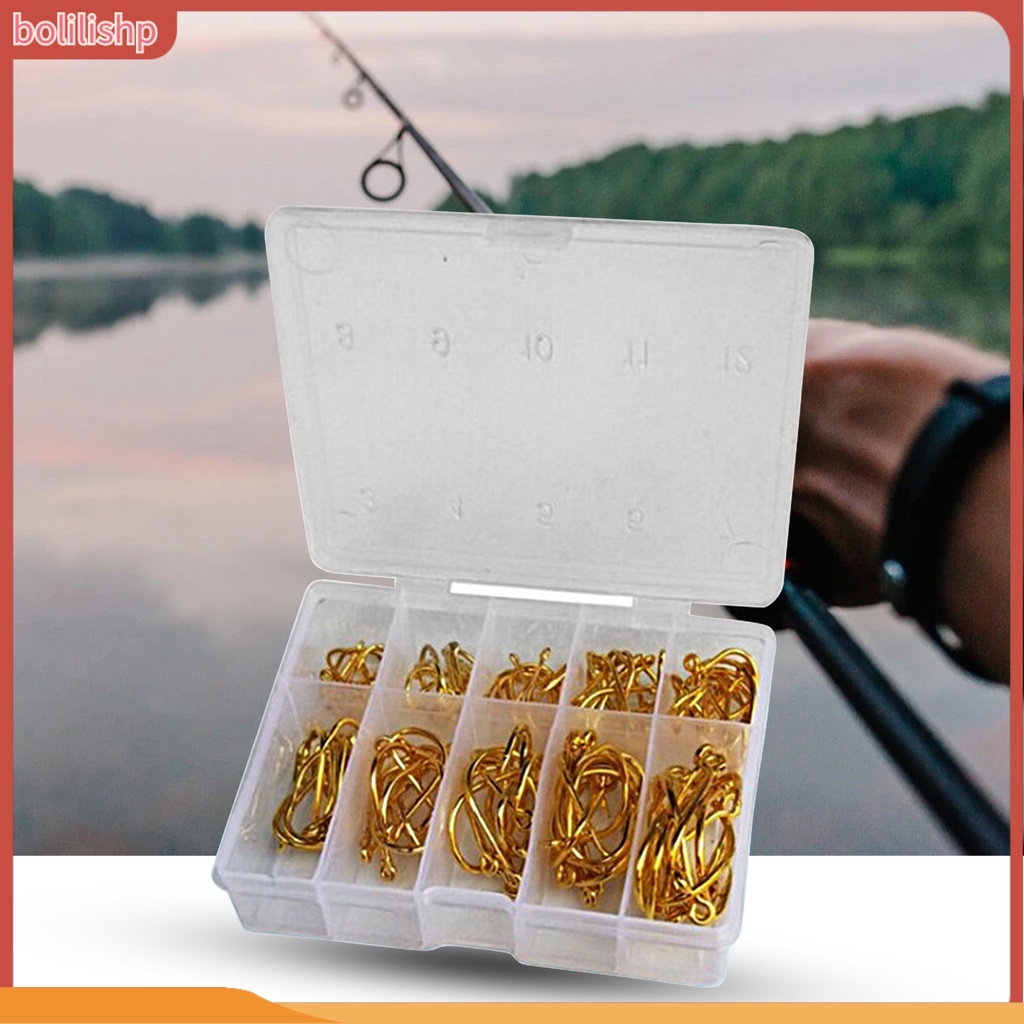 [Bolilishp] 100pcs Kail Pancing Penembus Kuat Kekuatan Tinggi Tajam Baja Karbon Membantu Umpan Kait Aksesoris Memancing Untuk Memancing