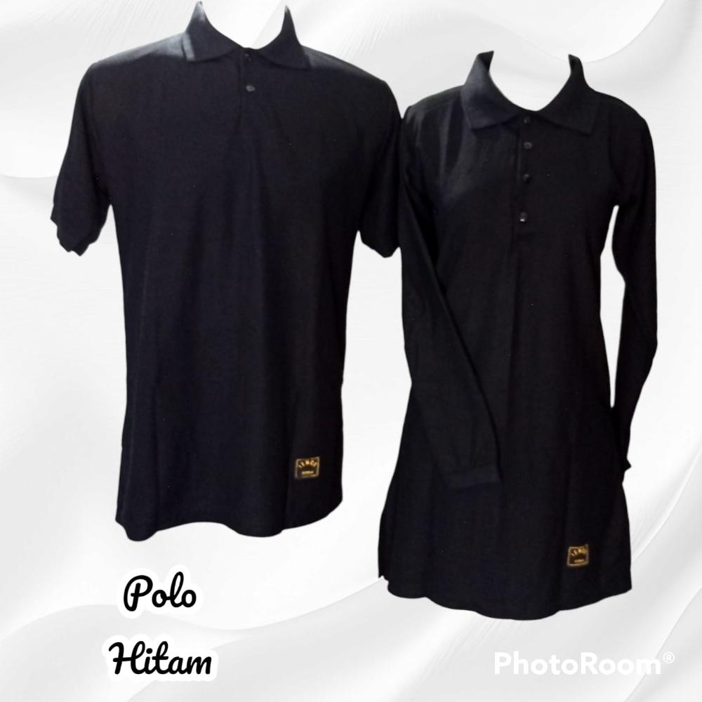 TERMURAH KAOS POLOS S-XXXL Kaos Polos Couple Polo Tunik Muslimah Syari Hitam/Seragam Kerja/Olahraga/