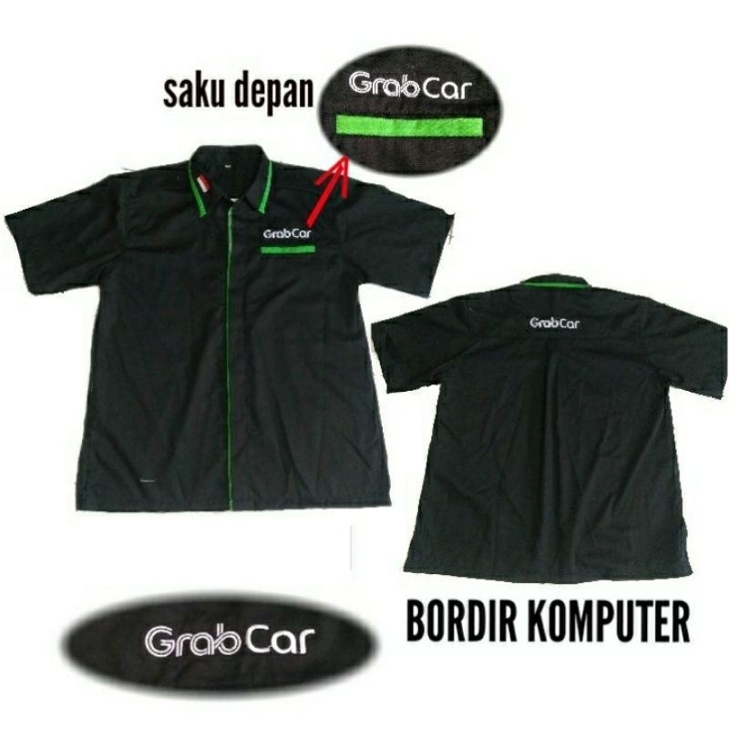 baju pdh pdl GRBcar custom satuan kemeja seragam driver pria lengan pendek bahan american drill
