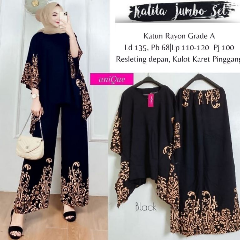 ⇿ KALITA SET WAKA ORI PREMIUM SETELAN RAYON WAKAWAKA ONE SET JUMBO TREND KEKINIAN 78N