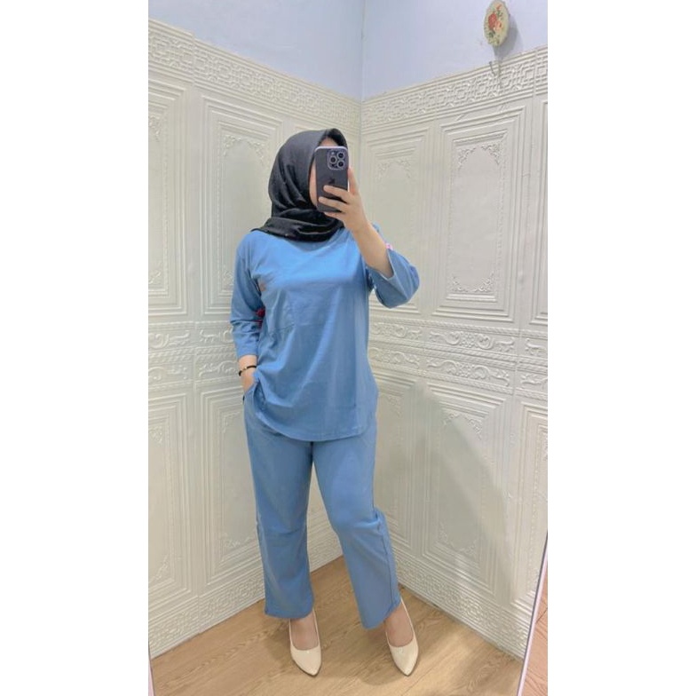 {RPG.3Jn23ѕ} ONE SET OVAL POLOS/ ONESET ORI POJEE/ SETELAN WANITA DEWASA / SETELAN WANITA POLOS/ ONE