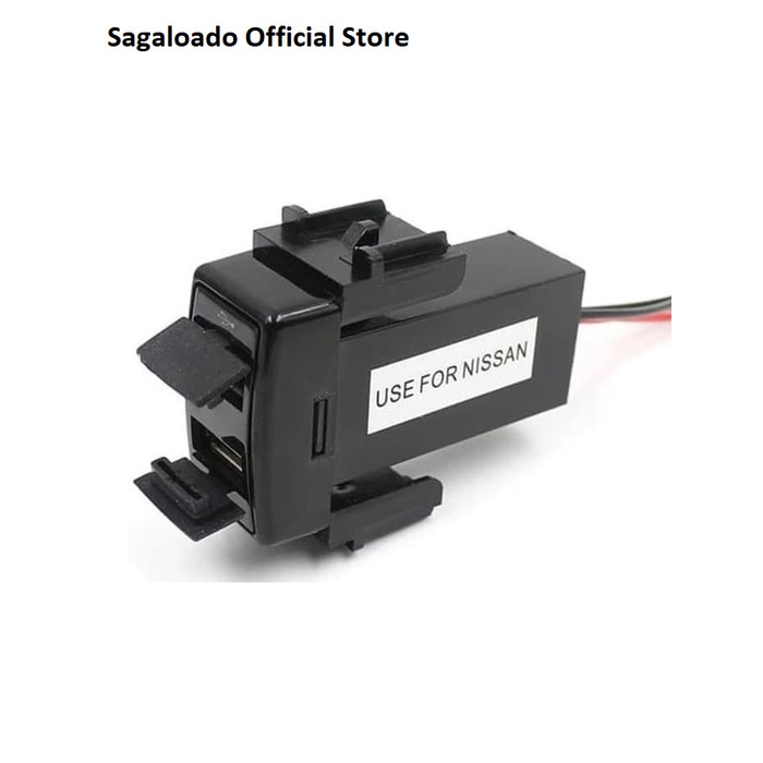 Terlaris 36 X 20 Mm Charger / Colokan Dual Usb Port Mobil Nissan Plug & Play