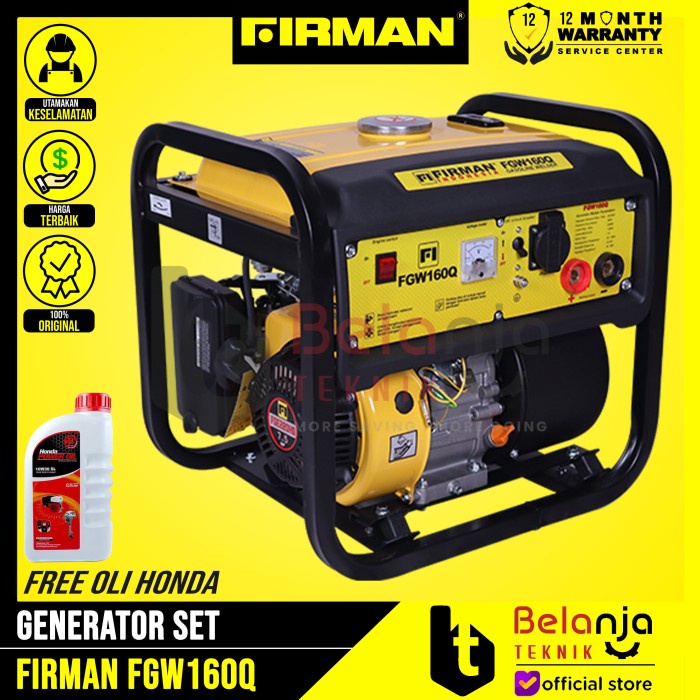 Terlaris Genweld Firman Fgw 160 Q Mesin Las Industrial Bensin Generator Listrik Fgw160Q