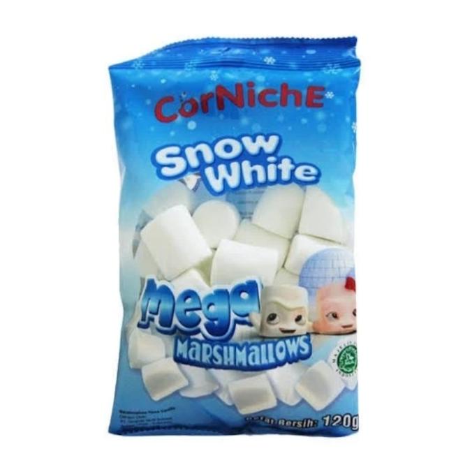 

=====] CORNICHE SNOW WHITE MEGA MARSHMALLOW 300 gr marsmellow jumbo putih