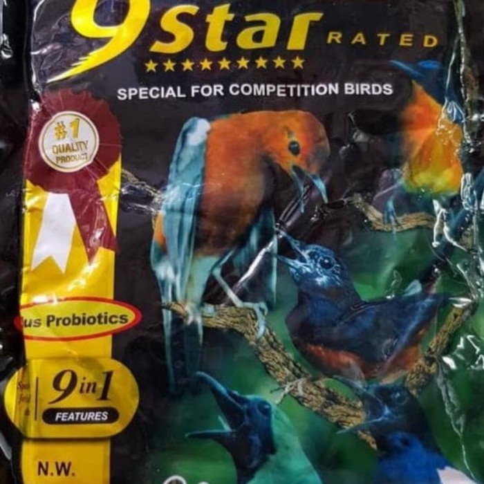 Terlaris Fancy 9Star Sewed 9In1 Herbal Pakan Burung Pelet Voer Hijau Asli Natur