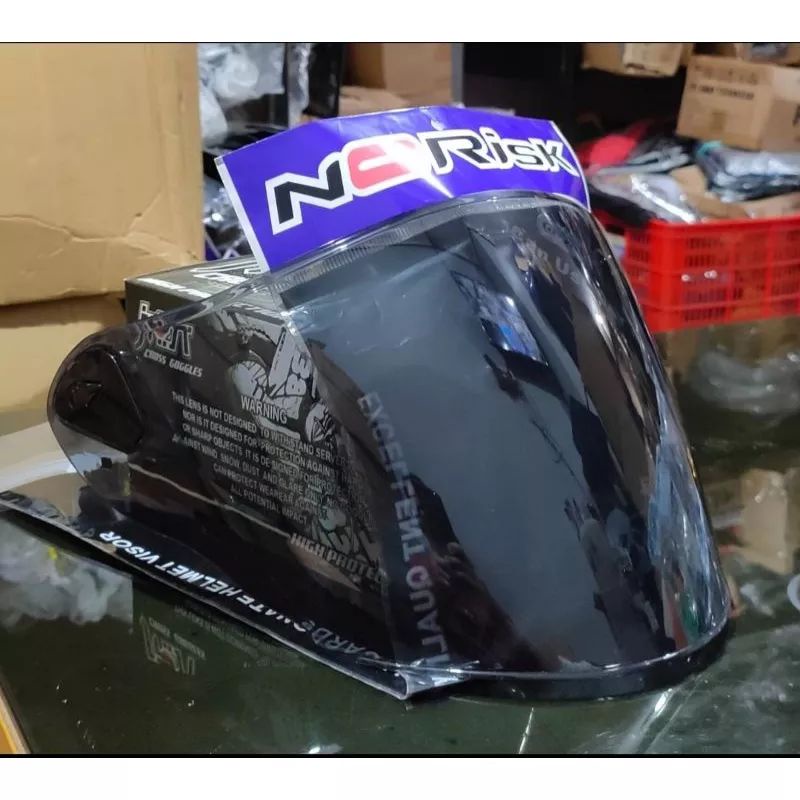VISOR FLAT HELM NHK R6 MEREK NORISK| + RACHET | KACA HELM | R-6