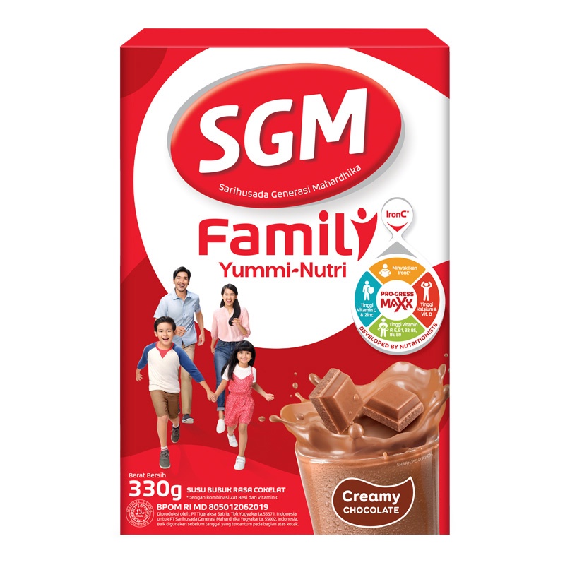 Promo Harga SGM Family Yummi Nutri Creamy Chocolate 330 gr - Shopee