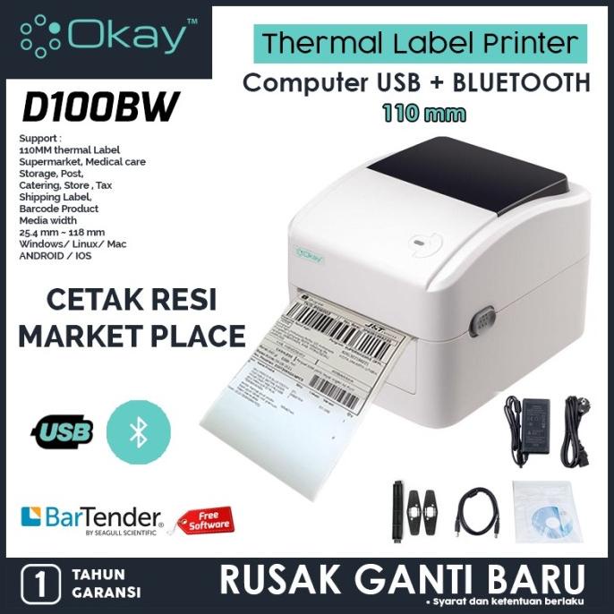 

OKAY KERTAS THERMAL LABEL 100X120 mm STICKER LABEL Isi 500 pcs mer03