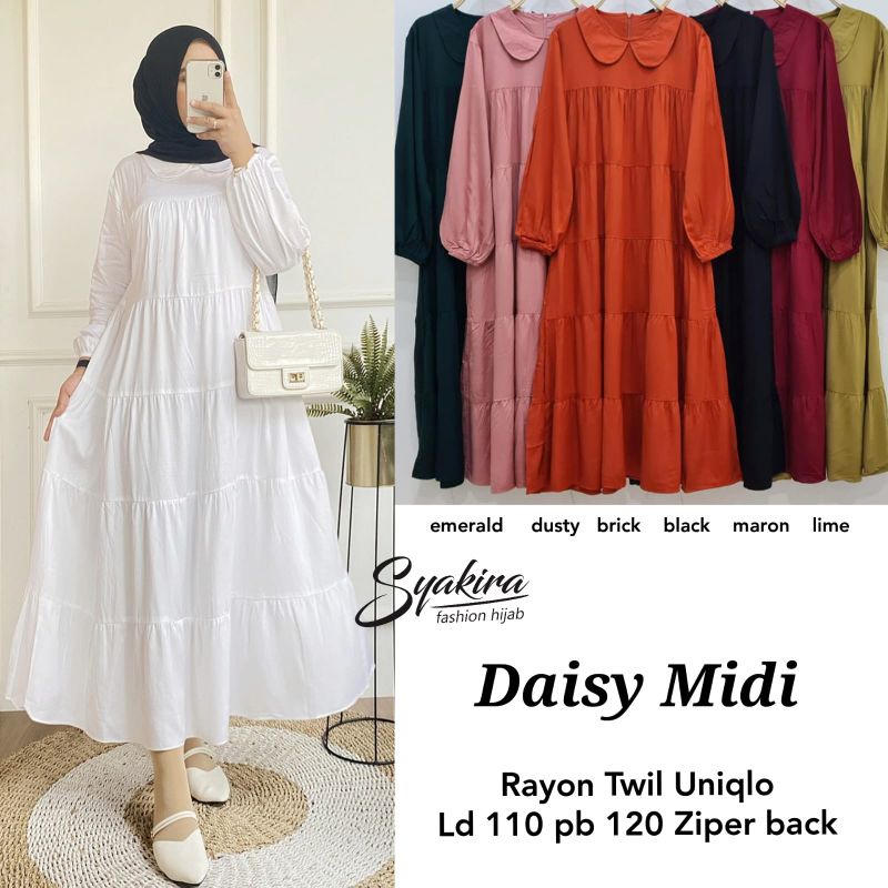 DAISY MIDI DRESS MOTIF POLOS SIZE JUMBO BY SHAKIRA