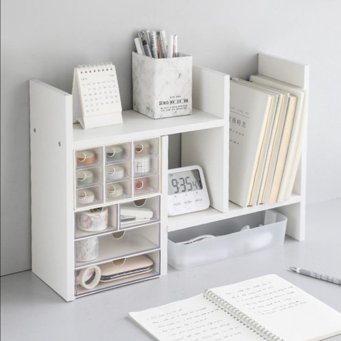 

Aurealiamall Wooden Shelf Serbaguna Rak Meja Kayu Minimalis Rak Buku Dan Alat Tulis