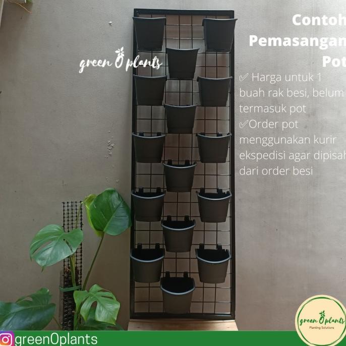 Rak Besi Tanaman Dinding Vertikal Vertical Garden 120cm x 40cm Hitam