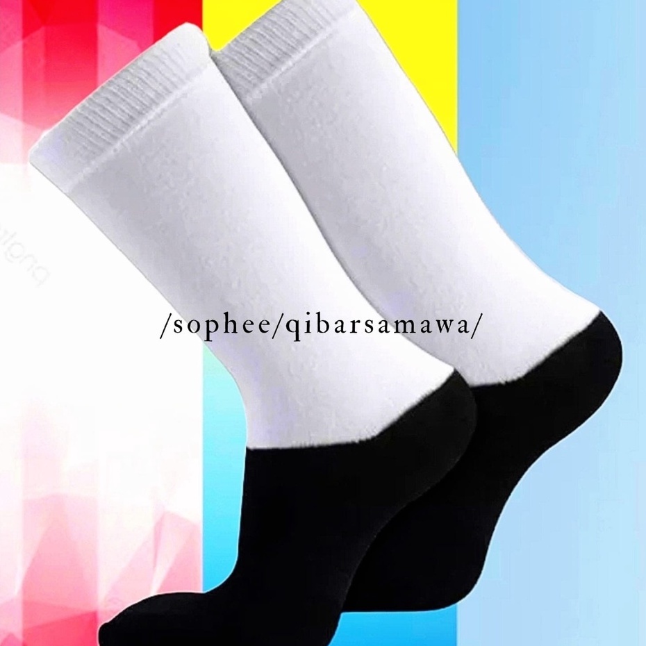 12 Kaos Kaki Anak Sekolah HITAM PUTIH SD SMP SMU Halus Spandex Cotton