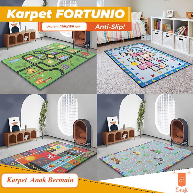 Karpet Bermain Anak 100x150 cm FORTUNIO Karpet Kamar Anak Anti Slip