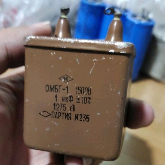 Langka Unik Antik ℹ️ 1 PCs Oil Capacitor Kotak Solder NICO 1 uF MFD ±10% ✓ 1500 v volt 1.5 kV | Kapa