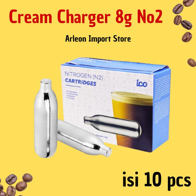 

/////] Cream charger isi 10 pcs gas NO2 untuk cream whipper food grade NO2