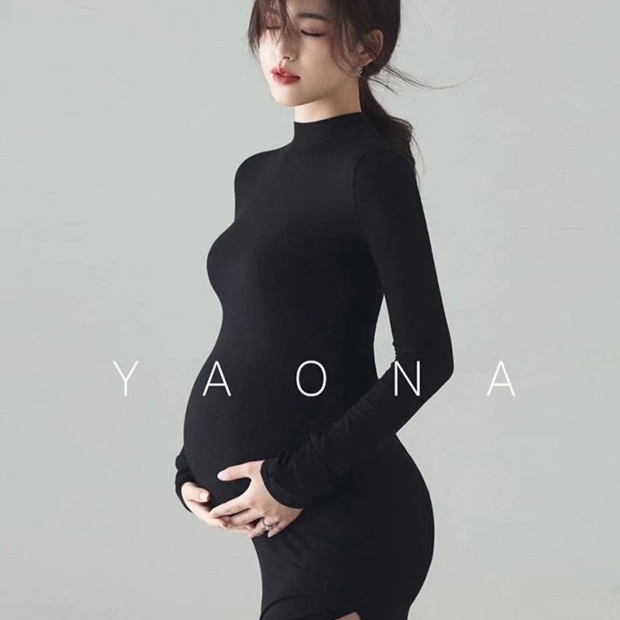 STAR BRANDS NEW Ready-to-wear 05 Maternity Gown for Photoshoot Dress Gaun Baju Hamil Hitam Black Tur