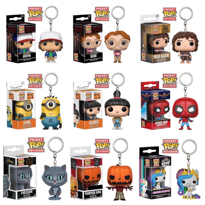 Funko Pop Keychain (Stranger Things, Minions, Agnes, Spiderman, Lotr)