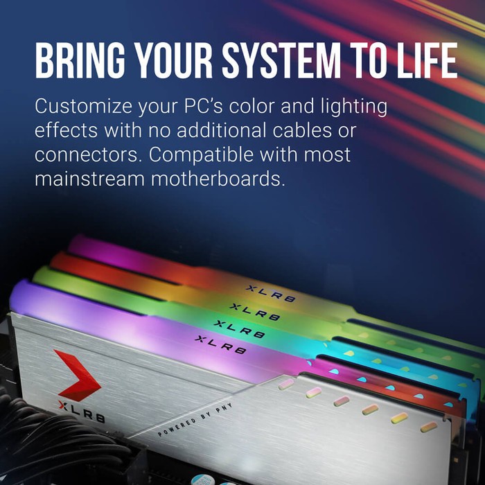 PNY XLR8 RGB Longdimm 32GB Kit (16GBx2) DDR4 3200MHz RAM - Silver