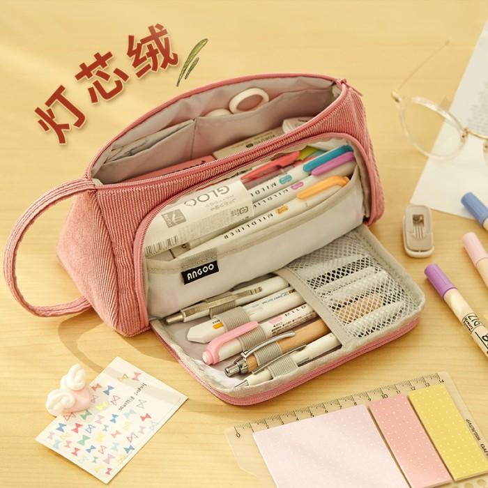 

Angoo Original Pencil Case Corduroi Tempat Pensil Angoo Korean Japan