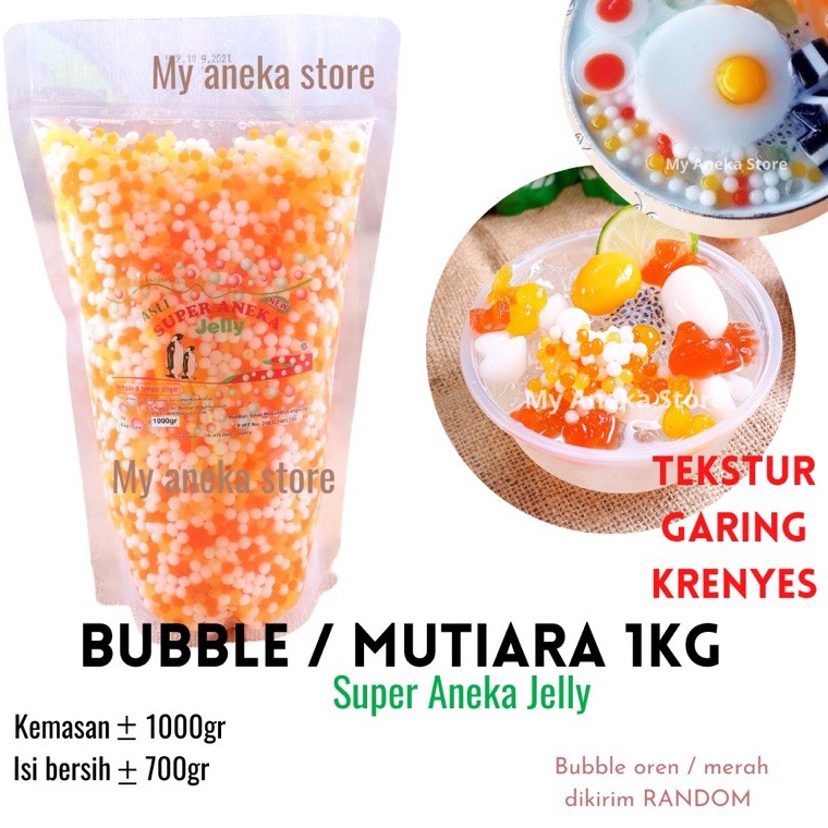 

Sale✭➢ Jelly Mutiara /Bubble air “super aneka jelly” kemasan 1000gr D38