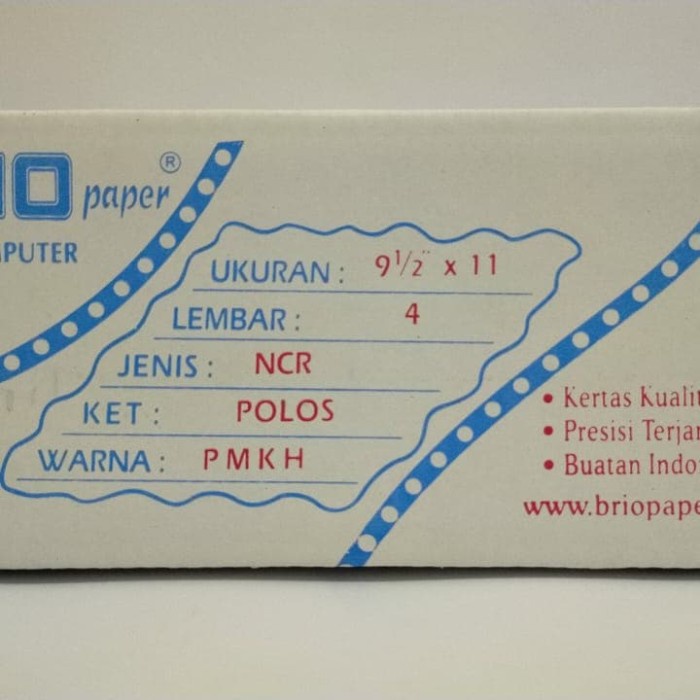 

Kertas Komputer Brio K4 NCR Putih Merah Kuning Hijau gon04