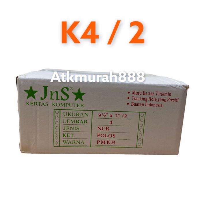 

Kertas Komputer JnS K4:2 NCR Putih Merah Kuning Hijau gon04