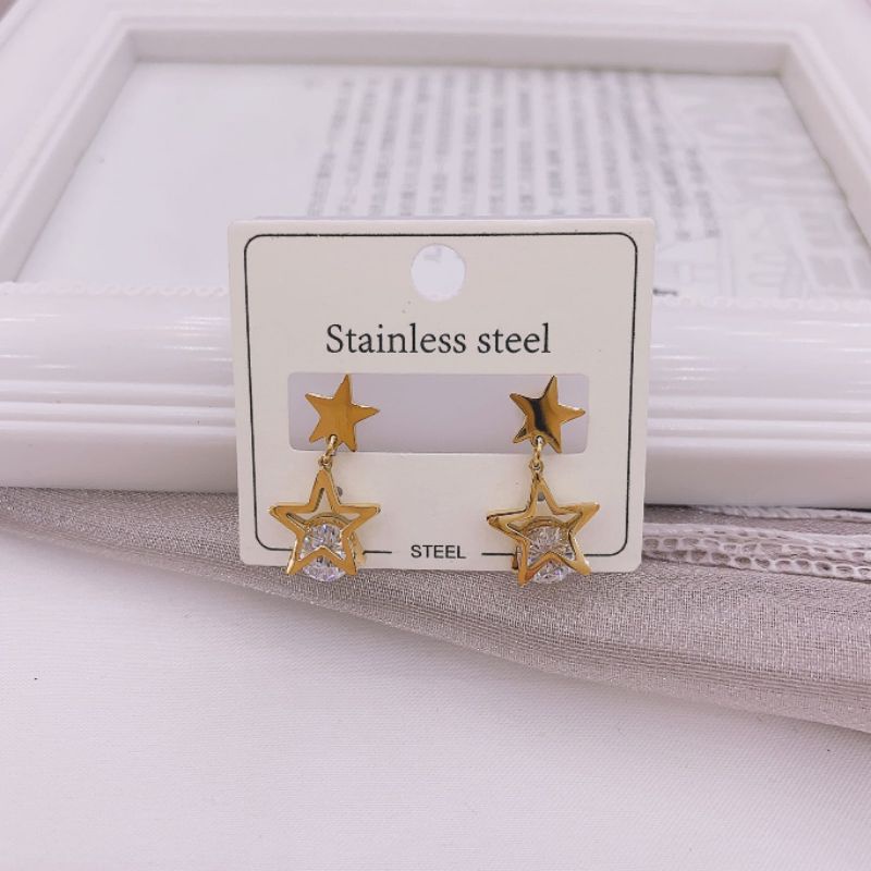 Anting Titanium asli Premium Quality Anti Karat Anti Alergi Anting Stainless steel Ori At33