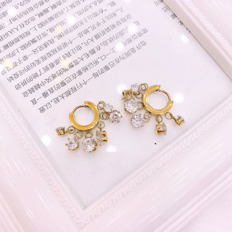 Anting Titanium asli Premium Quality Anti Karat Anti Alergi Anting Stainless steel Ori At450