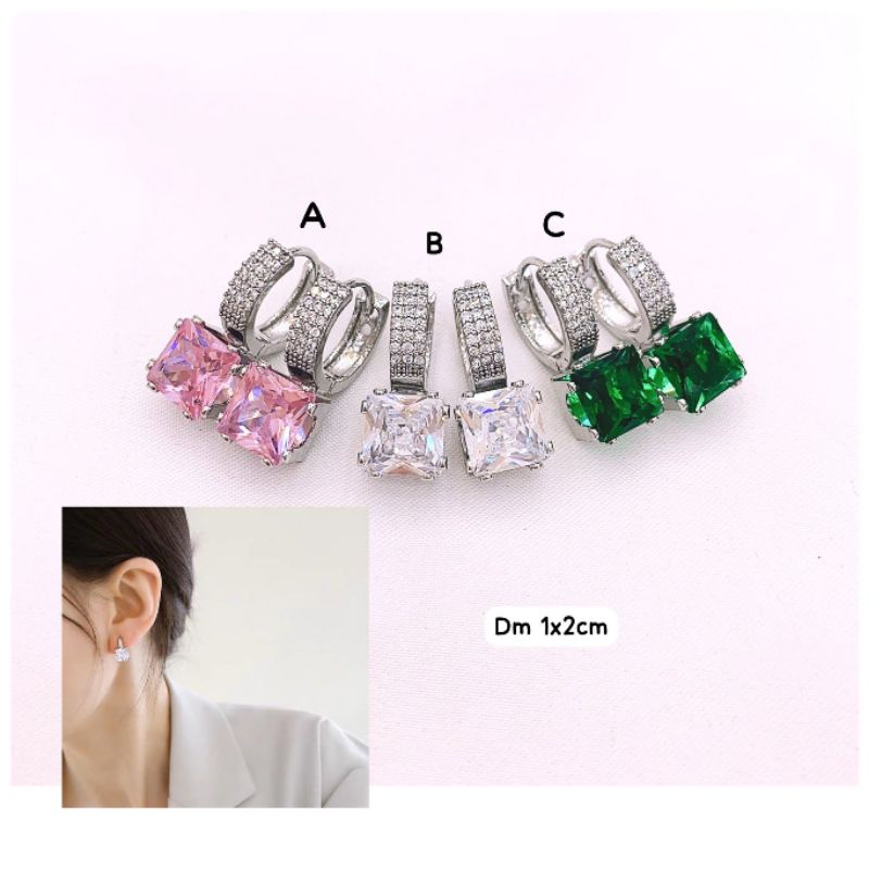 Anting Titanium asli Premium Quality Anti Karat Anti Alergi Anting Stainless steel Ori At498