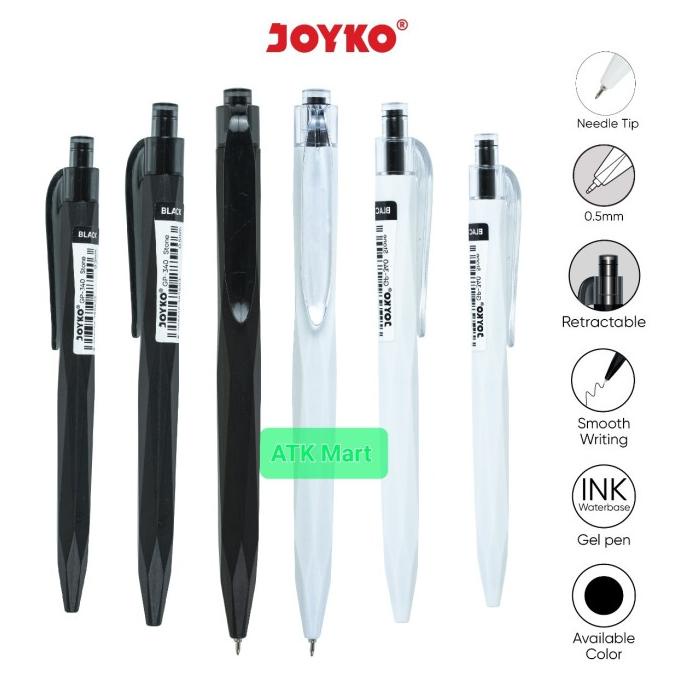 

JOYKO PULPEN / GEL PEN GP-340 COVER WARNA PUTIH DAN HITAM [ PER LUSIN