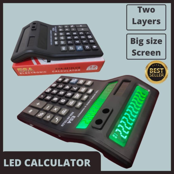 

Best Seller Kalkulator Layar Lcd Led Menyala Ukuran Besar Esa 8810Lcs 12 Digit