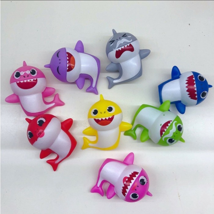 

Figure set BABY SHARK isi 8pcs pajangan mainan topper qab03