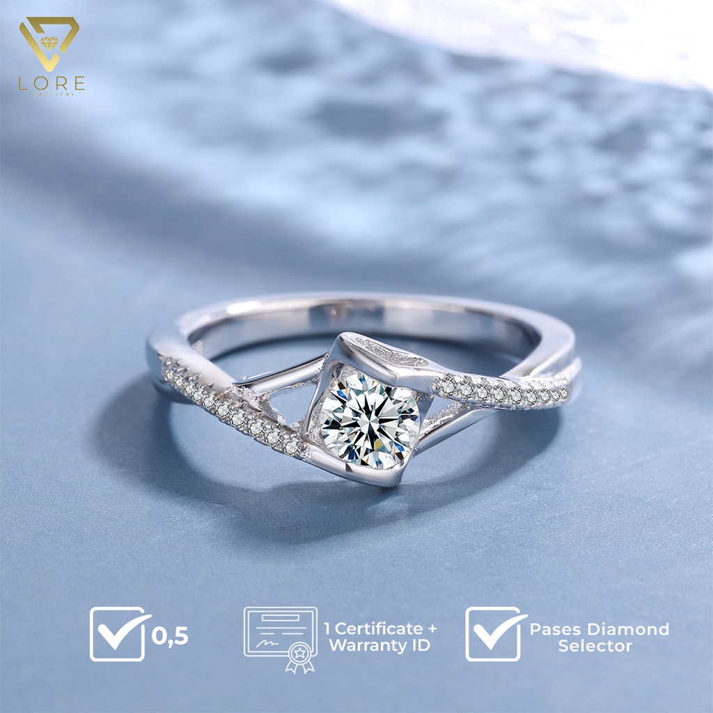 Lore Jewellery - Silver Spiral Moissanite Ring 0.5 / 1.0 Carat [GRA Certificated and After Sales Warranty]