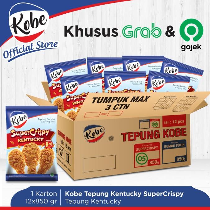 

Kobe Tepung Ayam Kentucky Super Crispy 850g 1 Karton isi 12pcs GOJEK/G