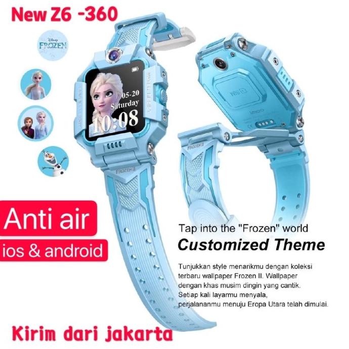 Z6 waterproof Kids Frozen 360 Derajat SmartWatch imoo anti air