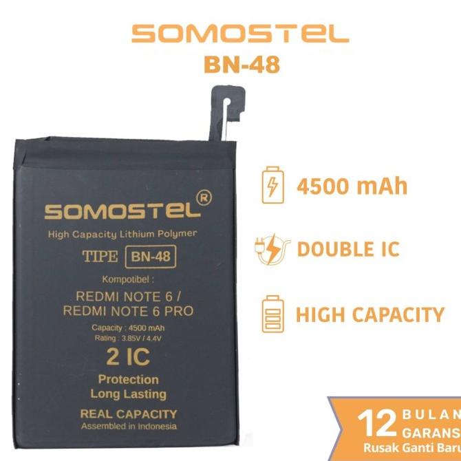 BN48 BN 48 Redmi Note 6 / Redmi Note 6 Pro Baterai Original Somostel