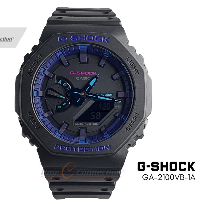 Ready (Cod) Best Seller  Jam Tangan Pria Ga 2100 Kw 1 Semi Ori / Gshock Dual Time 2 Jarum Tali Hijau