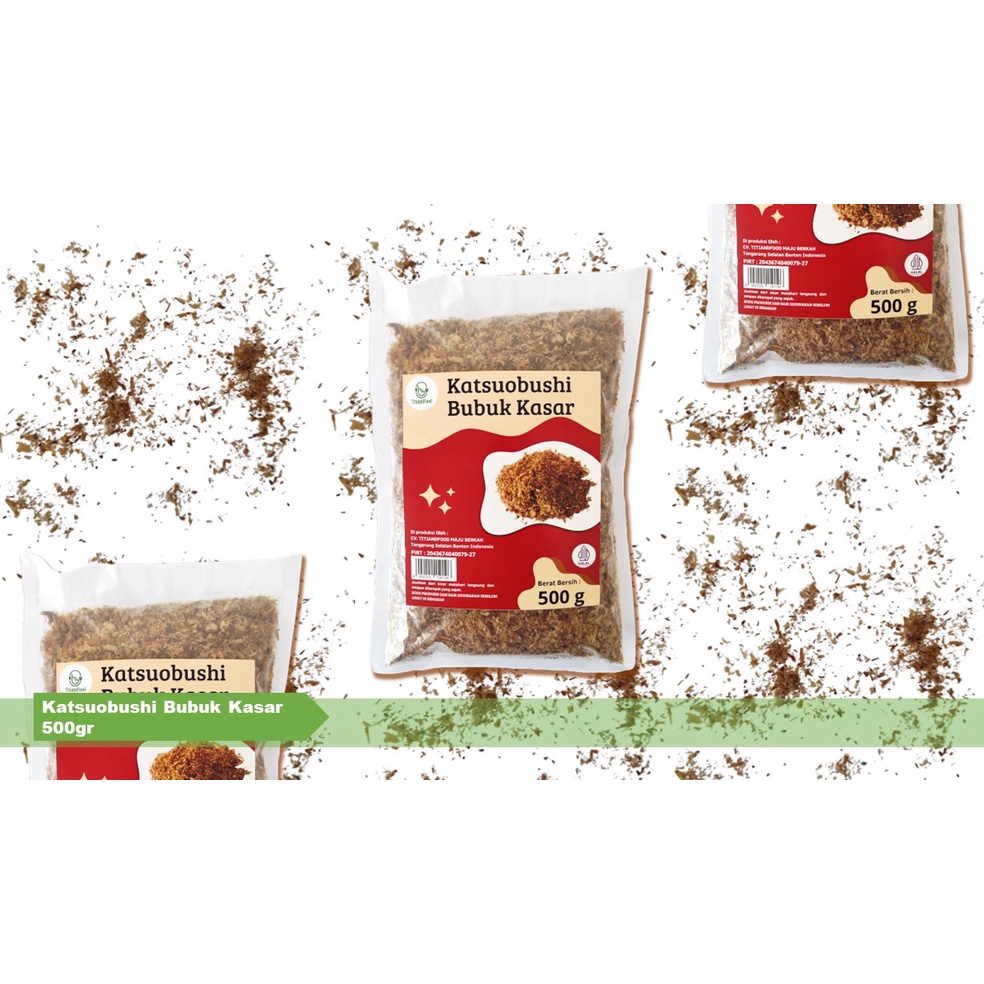 

Serba Murah.. Katsuobushi Bubuk Kasar 500gram Grade D dashi bonito ikan cakalang halal taburan takoyaki KFV