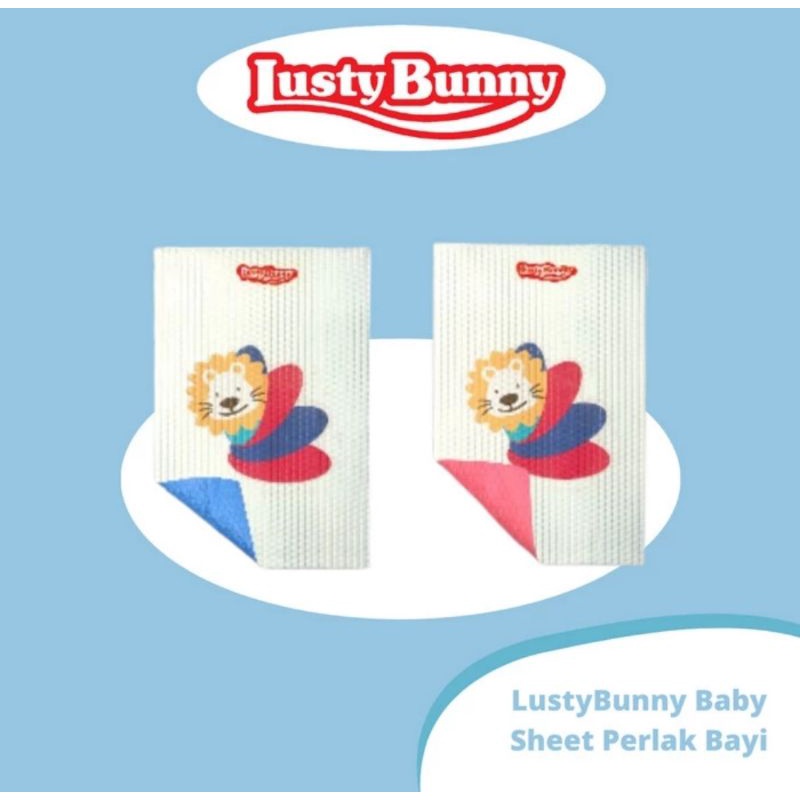 PERLAK TERPAL BAYI LUSTY BUNNY BABY SHEET WARNA BIRU