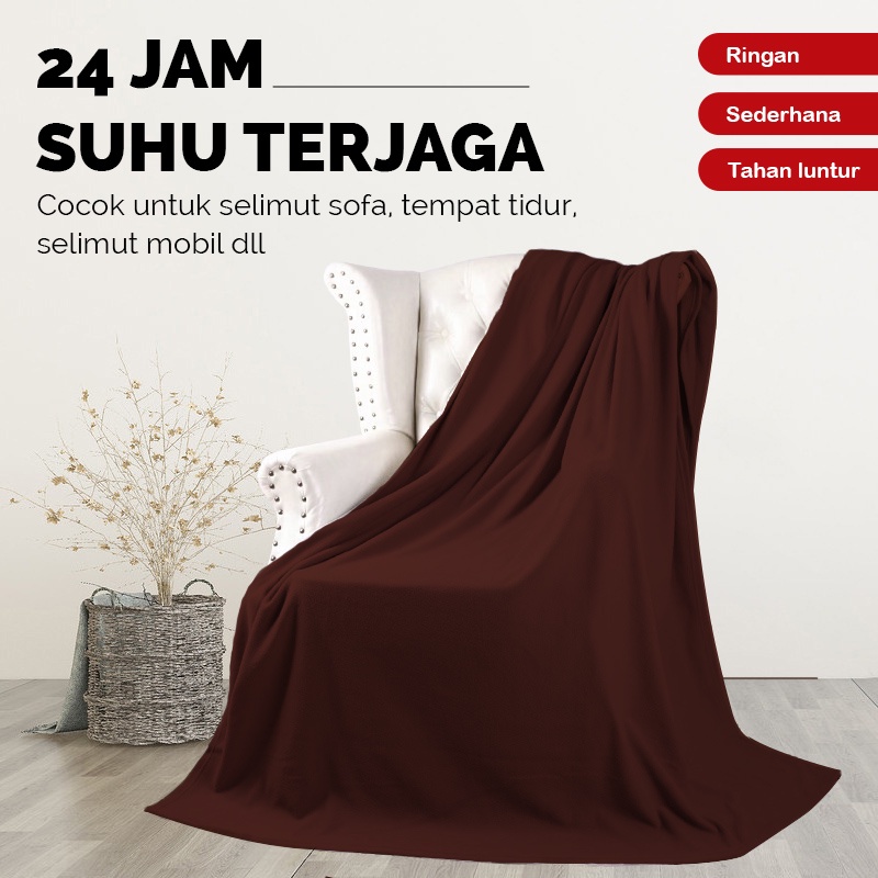 Selimut Tidur Polos Fleece Premium Lembut Dewasa Size 120x170cm Jumbo Super Halus Perlengkapan Tidur Rumah Tangga Import - HK310 - LuckyStar