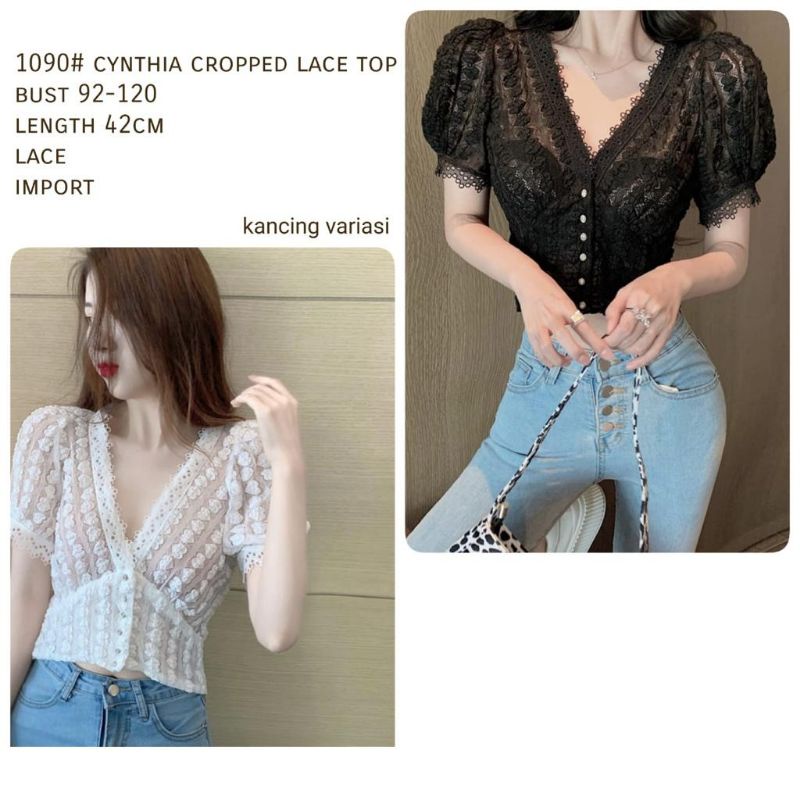 MDLV ~ 1090# Cynthia Cropped Lace Top