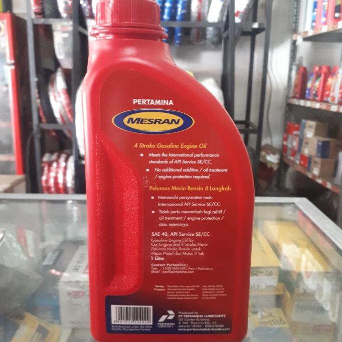 oli pertamina mesran sae 40 1Liter . oli motor mobil