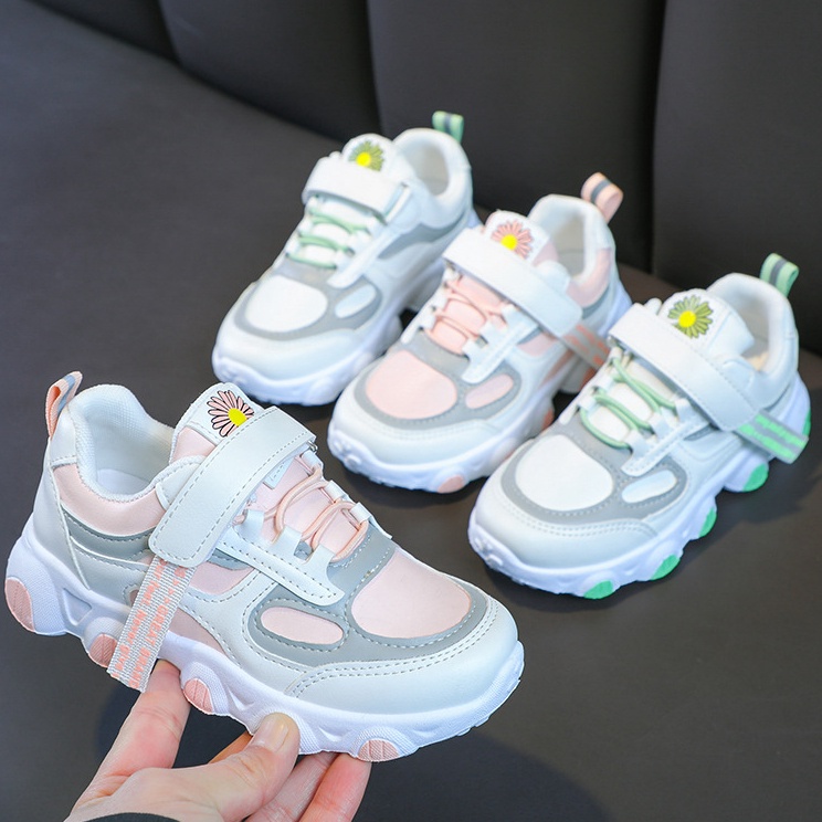 GROSIR New Sepatu import sneakers anak import motif new bunga gas 