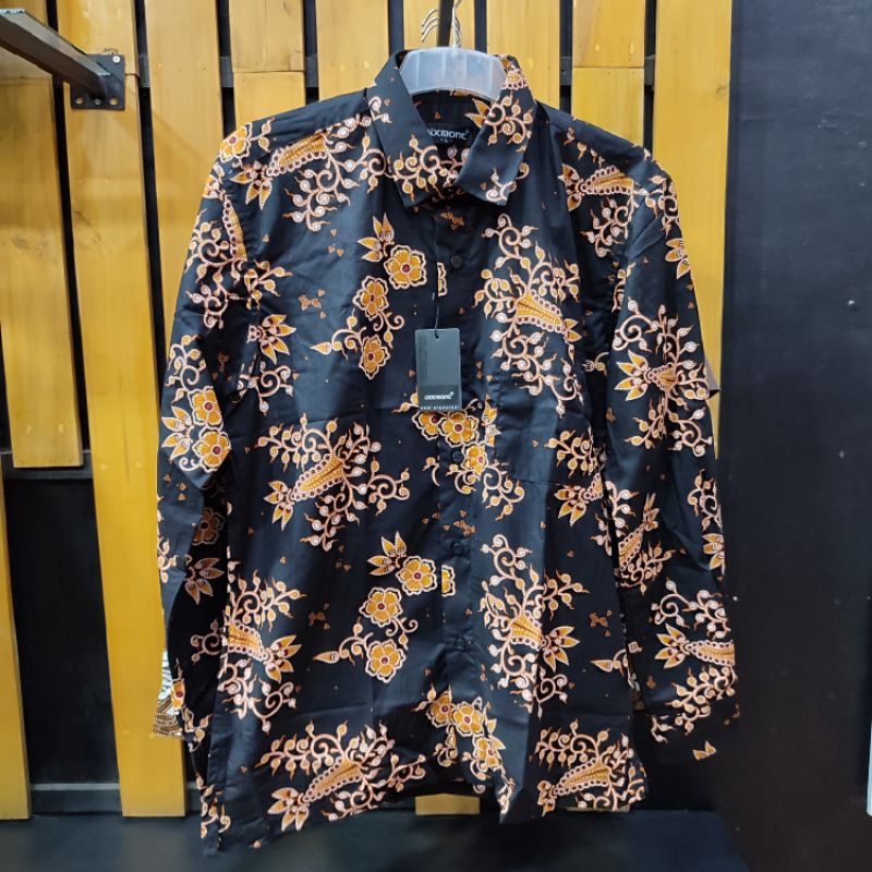 DIXMONT 005 Atasan Kemeja Batik Pria Lengan Panjang